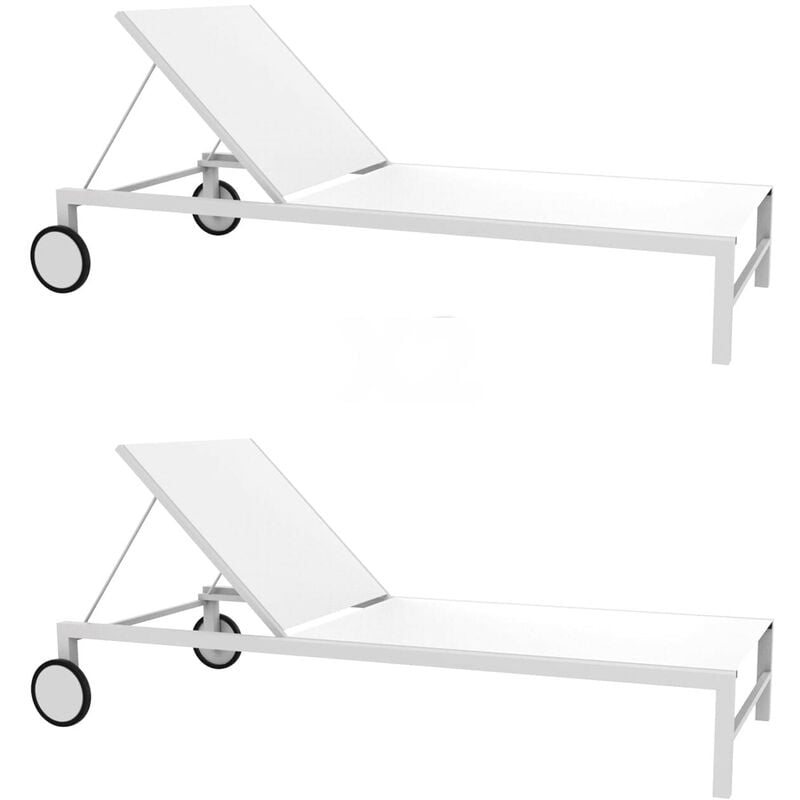 Shio Chaise Longue Extérieur Set 2 Blanc - Garbar