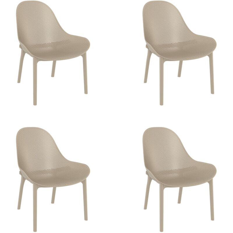 Garbar - sky Fauteuil Intérieur, Extérieur Set 4 Taupe