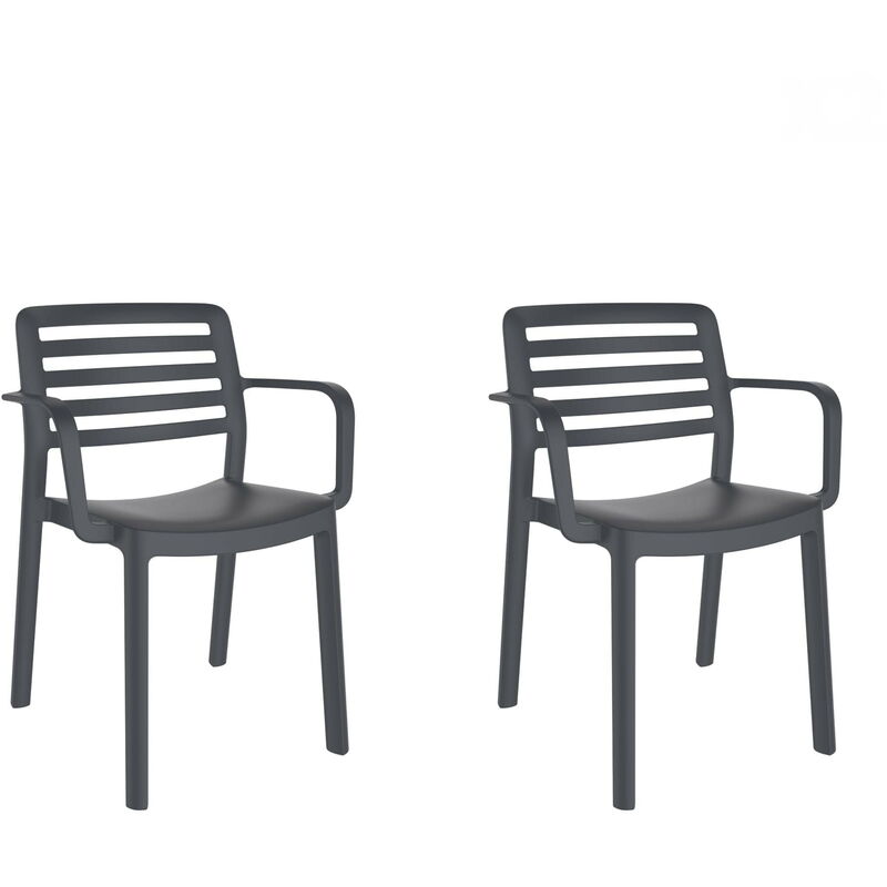 Garbar - wind Fauteuil Intérieur, Extérieur Set 2 Gris Foncé Garbar - wind Fauteuil Intérieur, Extérieur Set 2 Gris Foncé