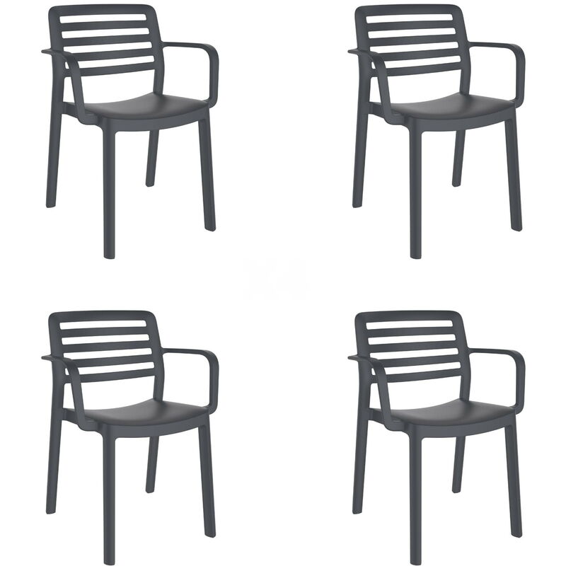 garbar WIND Fauteuil Intérieur, Extérieur Set 4 Gris Foncé garbar WIND Fauteuil Intérieur, Extérieur Set 4 Gris Foncé