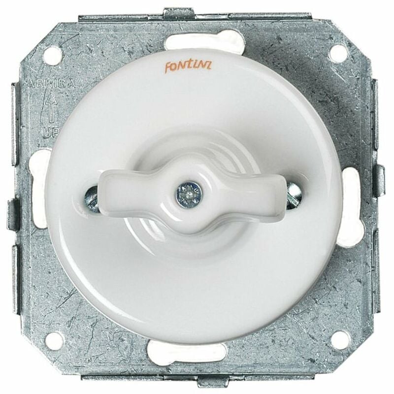 Garby colonial - Interrupteur Va & Vient et Manette Porcelaine Blanche Réf. 31308173 Fontini