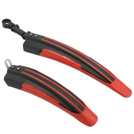 Garde-boue de vélo universel réglable, coloris rouge et noir, accessoire vélo