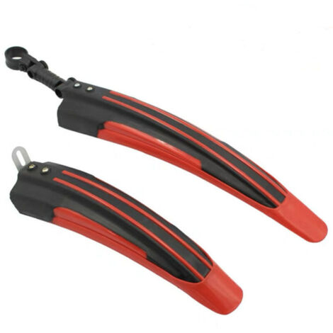 Garde-boue de vélo universel réglable, coloris rouge et noir, accessoire vélo