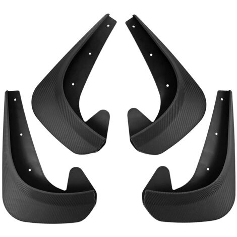 Garde-boue universels en forme de carbone, 4 pièces, version petite, pour voitures, pneus et garde-boue souples, adaptés à tous types de voitures particulières (4 pièces)