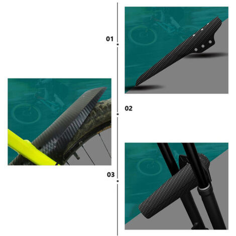 Garde-boue vélo carbone universel pour VTT et route, avant et arrière, léger et résistant