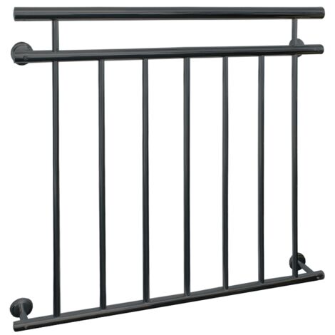 Garde-corps balcon à la francaise appui rambarde anthracite en acier 90 x 100 cm