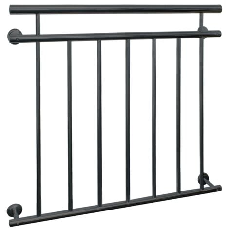 Garde-corps balcon à la française balustrade anthracite 100 x 90 cm en acier