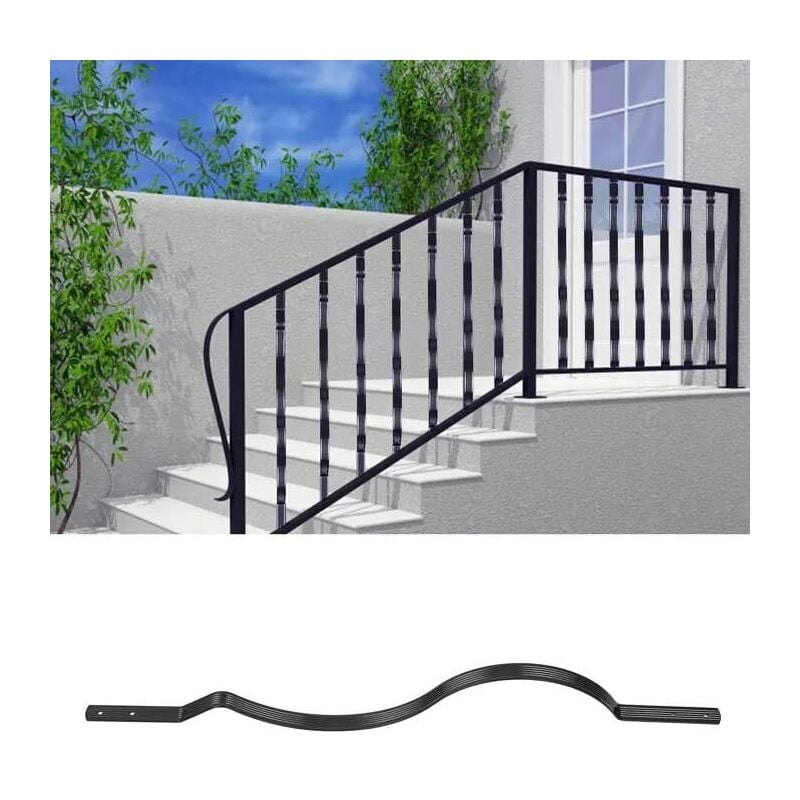 Hoerfuriy - Garde-Corps Balcon Français - 82 x 2.5 x 0.25cm - Lot de 50,Noir - Appui Rambarde Balustrade Grille de Sécurité Balcon - Grille de