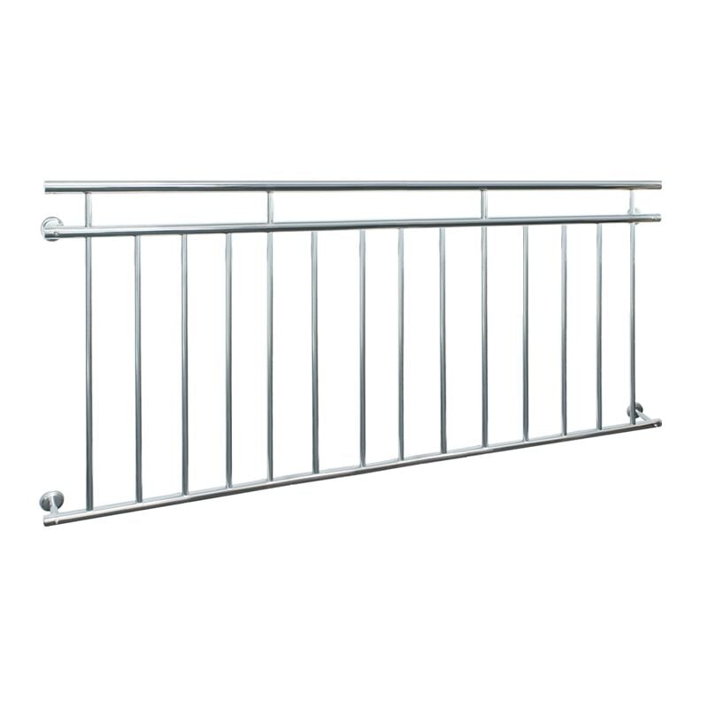 Ecd Germany - Garde-corps Balcon Français - 184x90 cm - avec 14 Barres Transversales - Appui Rambarde Balustrade Brillant - Grille de Sécurité Balcon