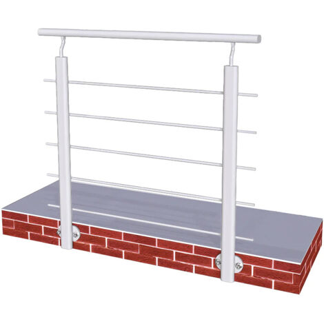 Garde-corps en aluminium gris mat 1m avec 5 barreaux – Fixation latérale intérieure/extérieure – Sécurise vos escaliers