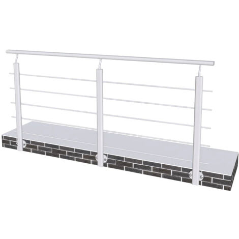 Garde-corps en aluminium gris mat 2m – Fixation latérale pour escalier – 5 traverses robustes – Intérieur/extérieur
