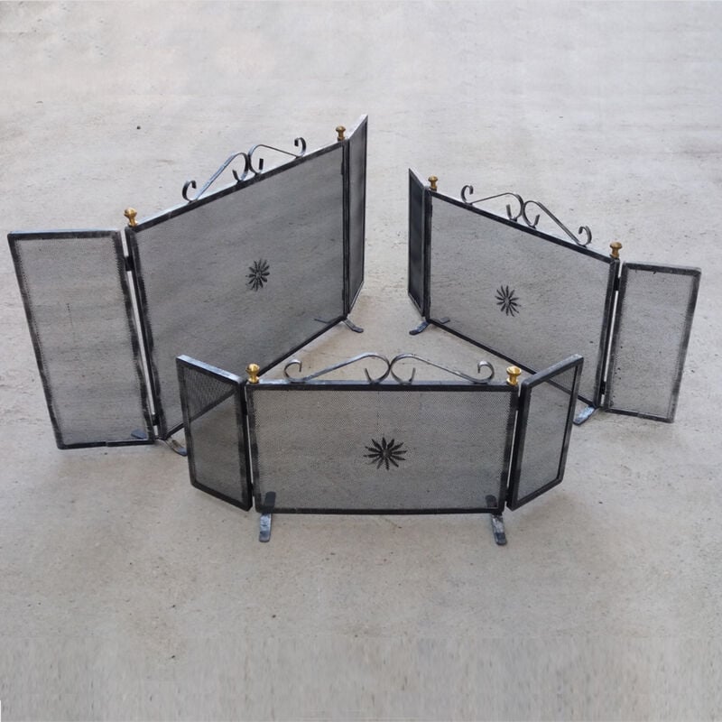 Fonderia Bongiovanni - garde-corps en fer antique avec portes pliantes choisissez la taille : Petit 82x14x40 h cm