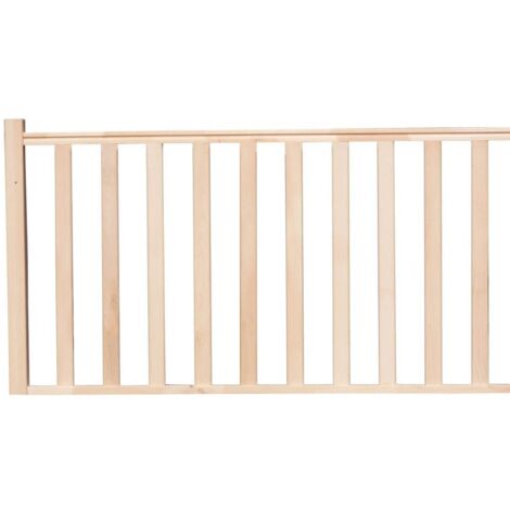 Garde-corps en hêtre massif 2m – 1m de hauteur – 10 fuseaux – Installation facile pour balcons et terrasses