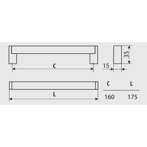 Garde-corps RE18, nickel brossé, acier inoxydable, 160 mm