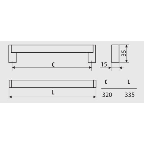 Garde-corps RE18, nickel brossé, acier inoxydable, 320 mm