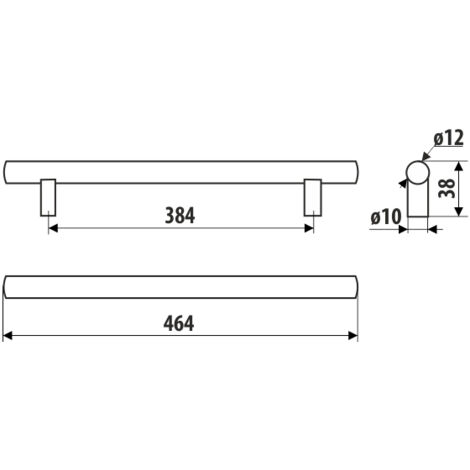 Garde-corps RE29, acier inoxydable, 384 mm