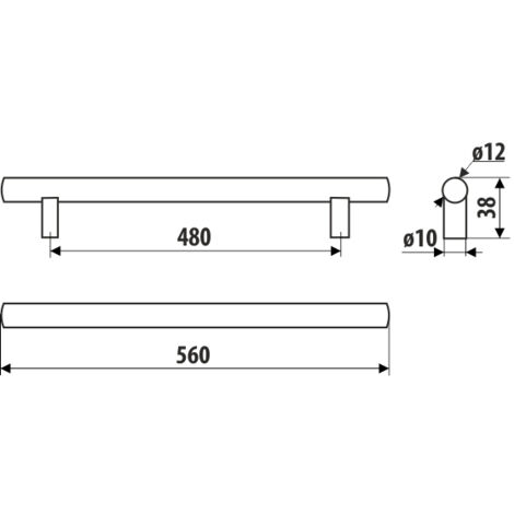 Garde-corps RE29, acier inoxydable, 480 mm