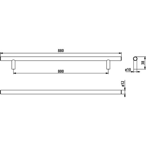Garde-corps RE29, acier inoxydable, 800 mm