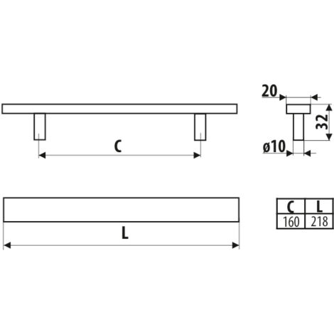 Garde-corps RE31, acier inoxydable, 160 mm