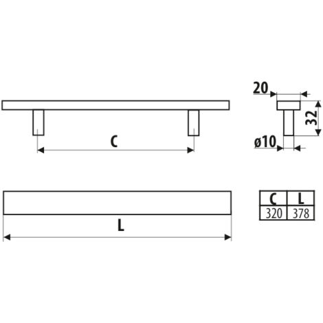 Garde-corps RE31, acier inoxydable, 320 mm