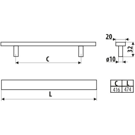 Garde-corps RE31, acier inoxydable, 416 mm