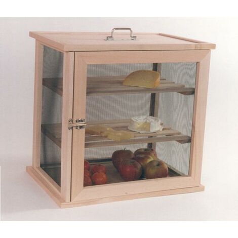 Garde-manger en bois de hêtre 52x47x37cm – 2 étagères ajustables – 207 – Porte avec verrou pour sécurité optimale – Lucifer