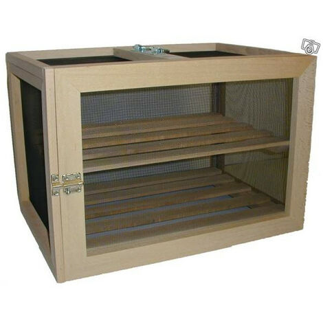 Garde manger fromager spécial affinage – Dimensions 35x50x35 cm – Bâti en hêtre avec toile grillagée – 2 clayettes pour conservation optimale – Outils Et Nature