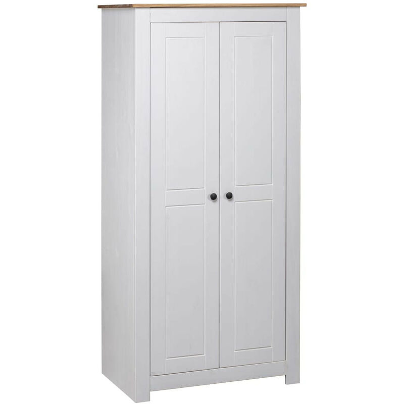 Garde-robe Blanc 80x50x171,5 Pin massif Assortiment Panama