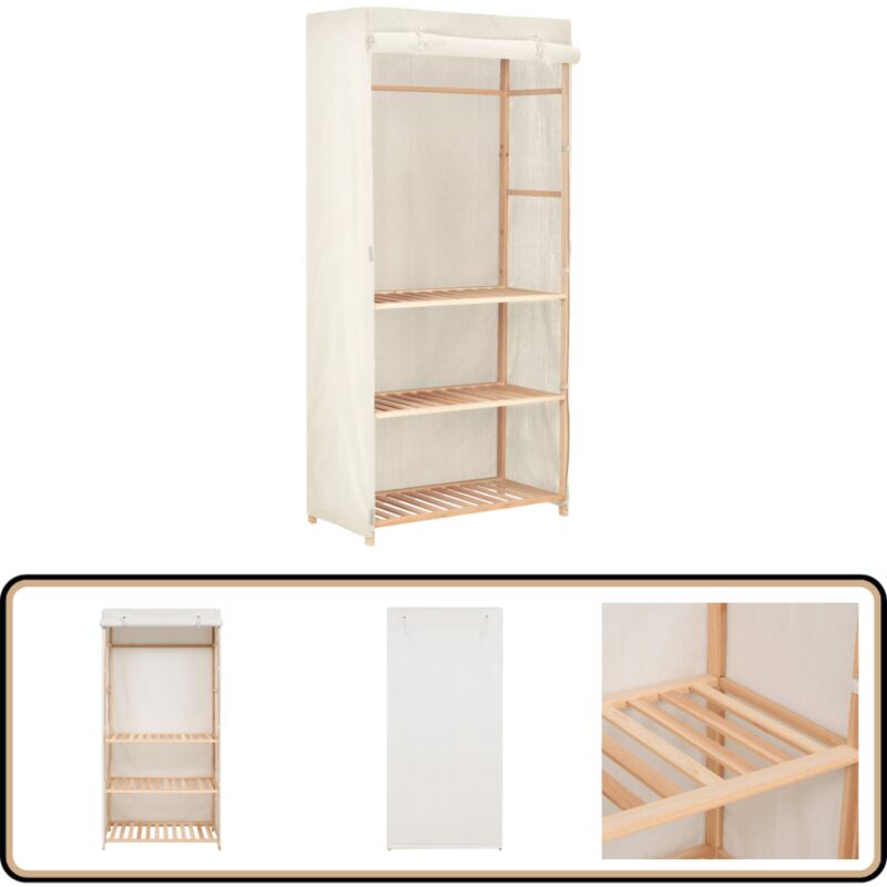 Vidaxl - Garde-robe à 3 niveaux 79 x 40 x 170 cm - Armoire Blanche - Armoire Rangements - Meuble Rangement - Dressing - Placard