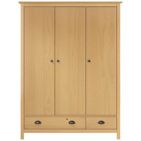 Garde-robe a 3 portes Hill Range 127x50x170 cm Pin solide