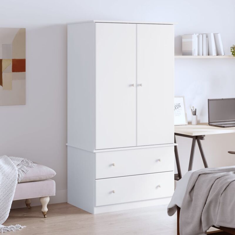 Vidaxl - Garde-robe alta blanc 90x55x170 cm bois massif de pin