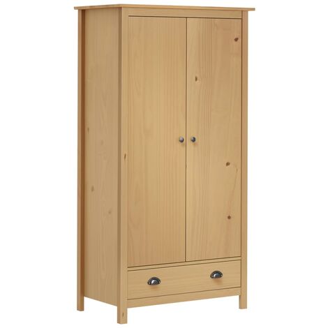 Garde-robe  Armoire de Rangement  Armoire de vêtements Penderie à 2 portes Hill 89x50x170 cm Bois de pin solide VXN1101