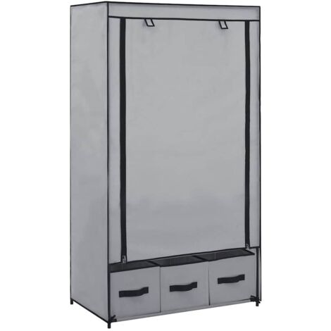Garde-robe  Armoire de Rangement  Armoire de vêtements Penderie Gris 87 x 49 x 159 cm Tissu VXN9935