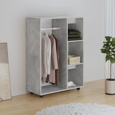 Garde-robe  Armoire de Rangement  Armoire de vêtements Penderie Gris béton 80x40x110 cm Aggloméré VXN4286