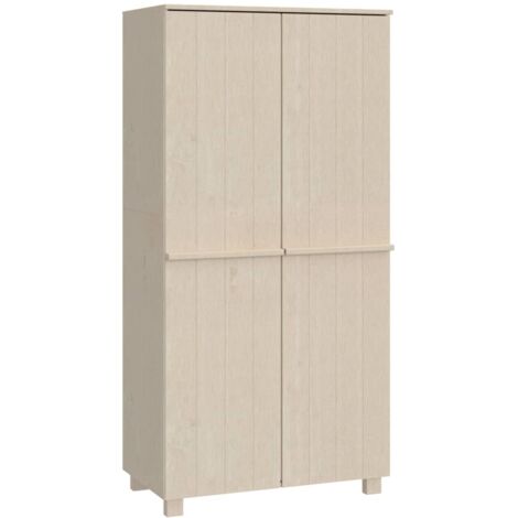 Garde-robe  Armoire de Rangement  Armoire de vêtements Penderie HAMAR Marron miel 89x50x180 cm Bois massif de pin VXN3667