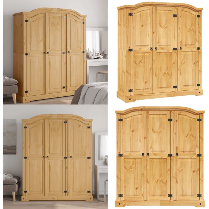 Vidaxl - Garde-robe avec 3 portes Gamme Corona pin mexicain - Garderobe - Armoire - Placard - Meuble Mexicain - Style Corona - Home & Living