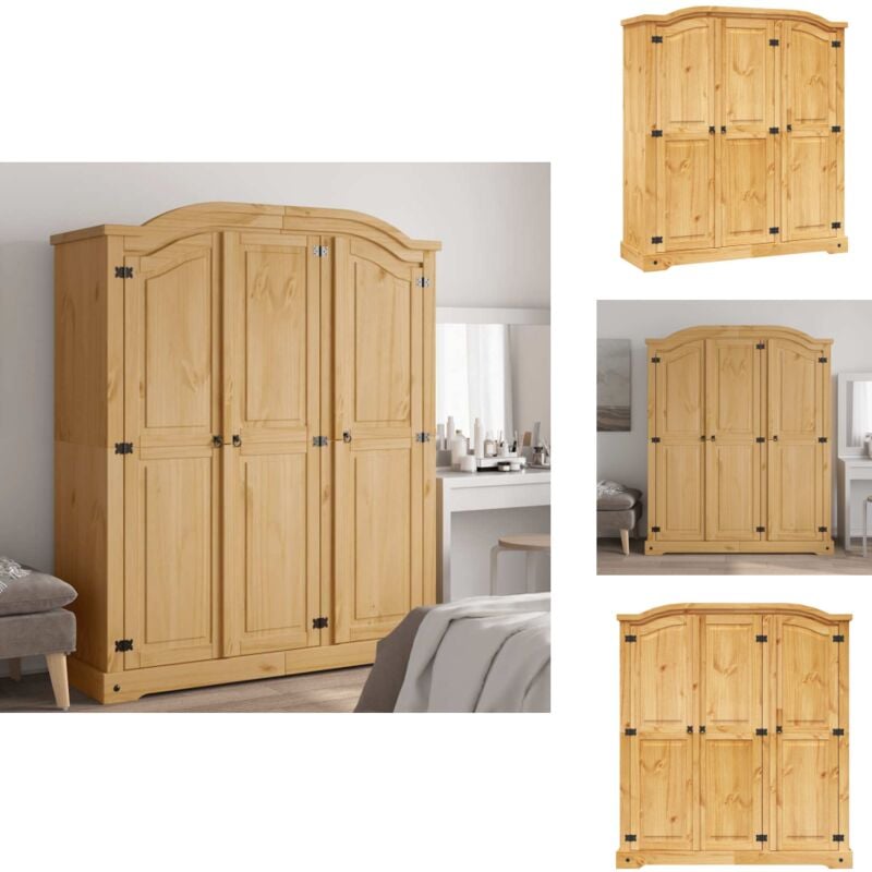 Vidaxl - Garde-robe avec 3 portes Gamme Corona pin mexicain - Garderobe - Armoire - Placard - Meuble Mexicain - Style Corona