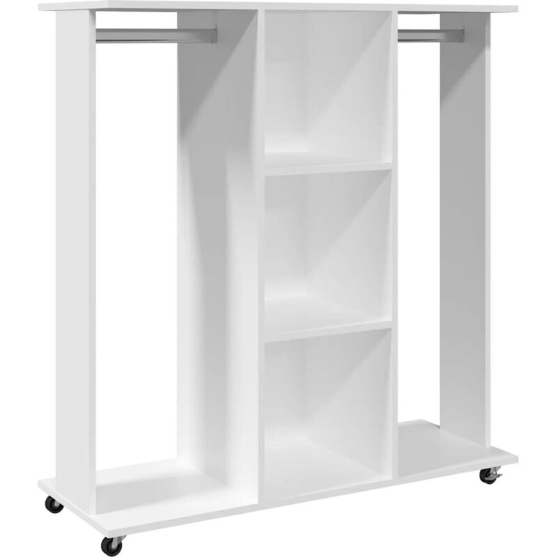 Vidaxl - Garde-robe avec roues blanc 102x38x110 cm bois d'ingénierie