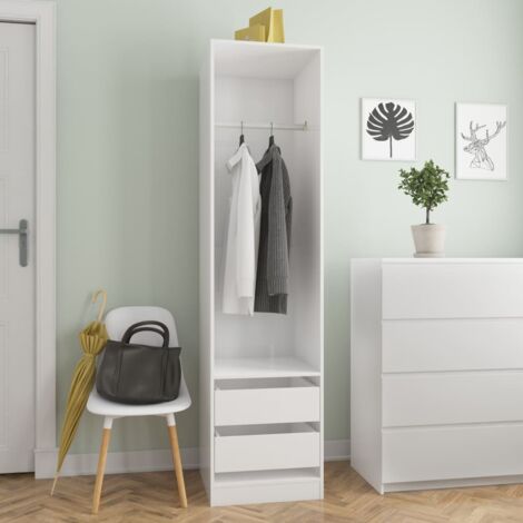 Garde-robe Minty 137cm, 3 portes & 2 tiroirs - blanc Campagne - Parisot