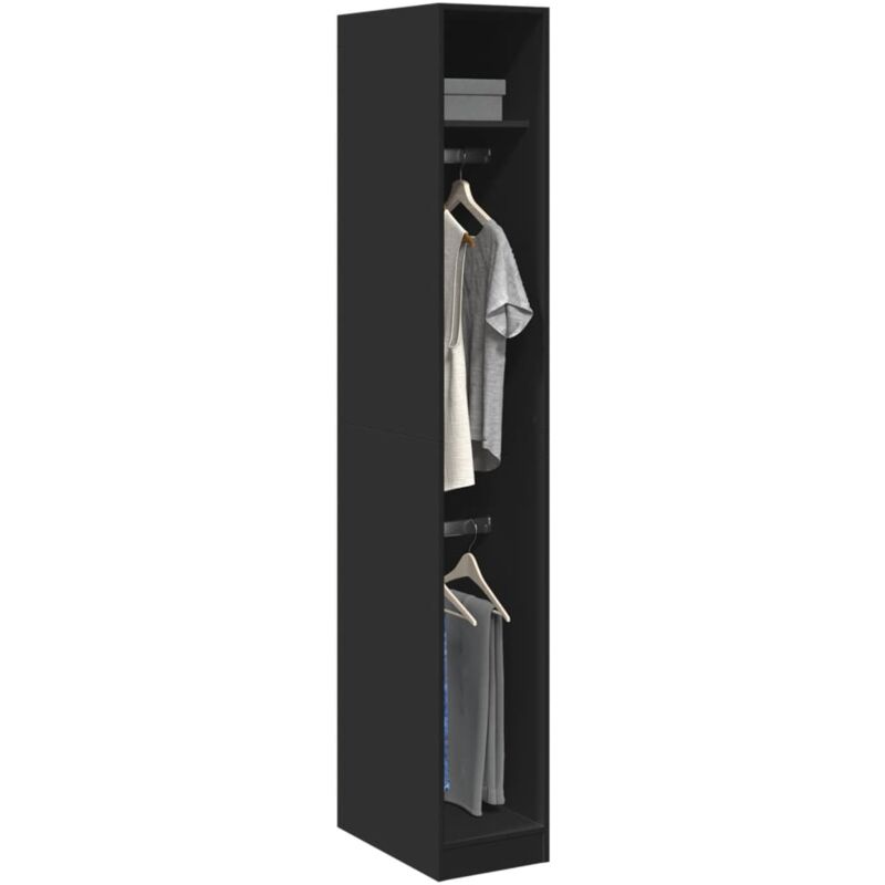 Vidaxl - Garde-robe noir 30x50x200 cm bois d'ingénierie