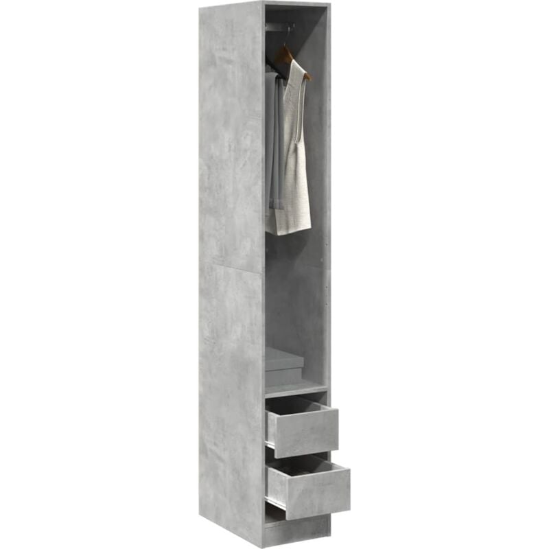 Vidaxl - Garde-robe gris béton 30x50x200 cm bois d'ingénierie