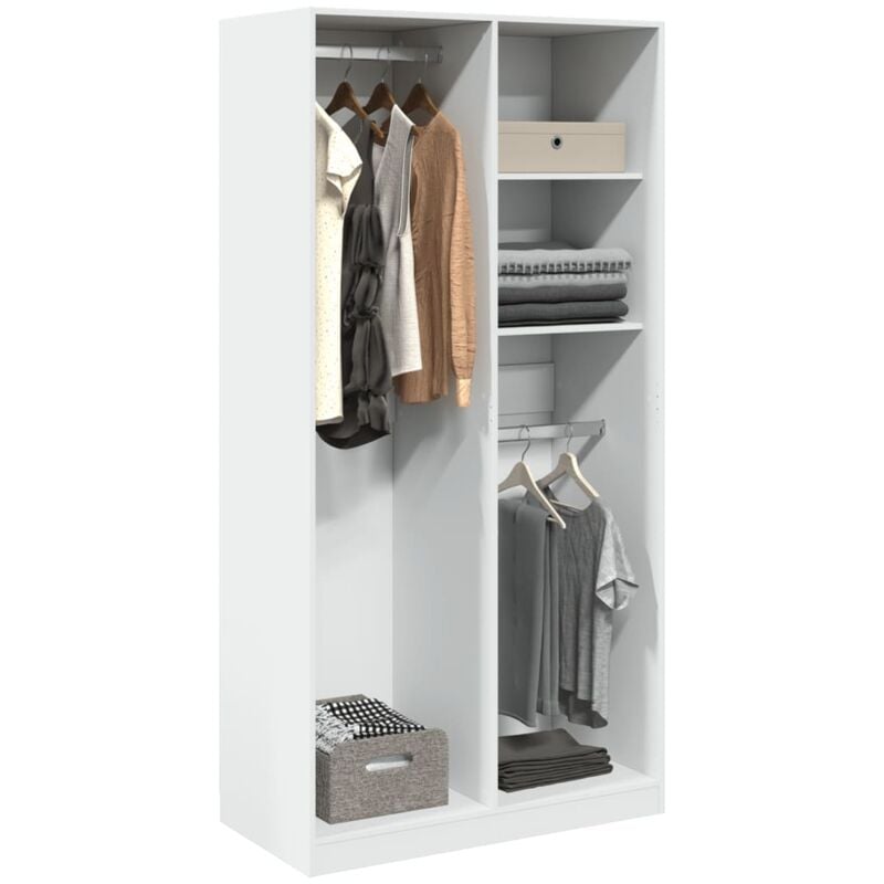 Vidaxl - Garde-robe Blanc 100x50x200 cm Bois d'ingénierie
