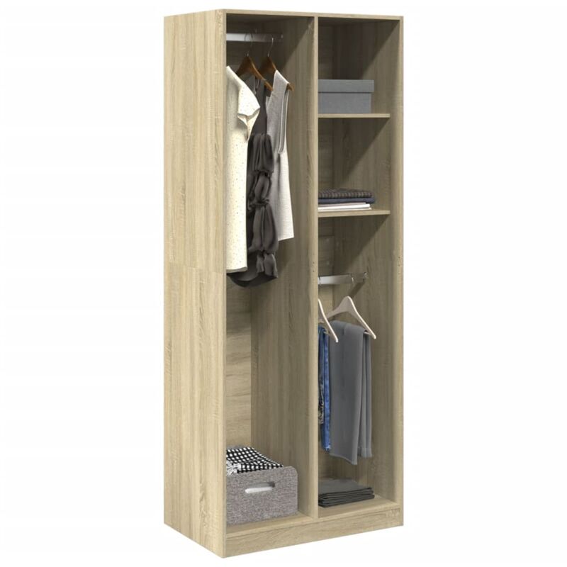 Vidaxl - Garde-robe chêne sonoma 80x50x200 cm bois d'ingénierie