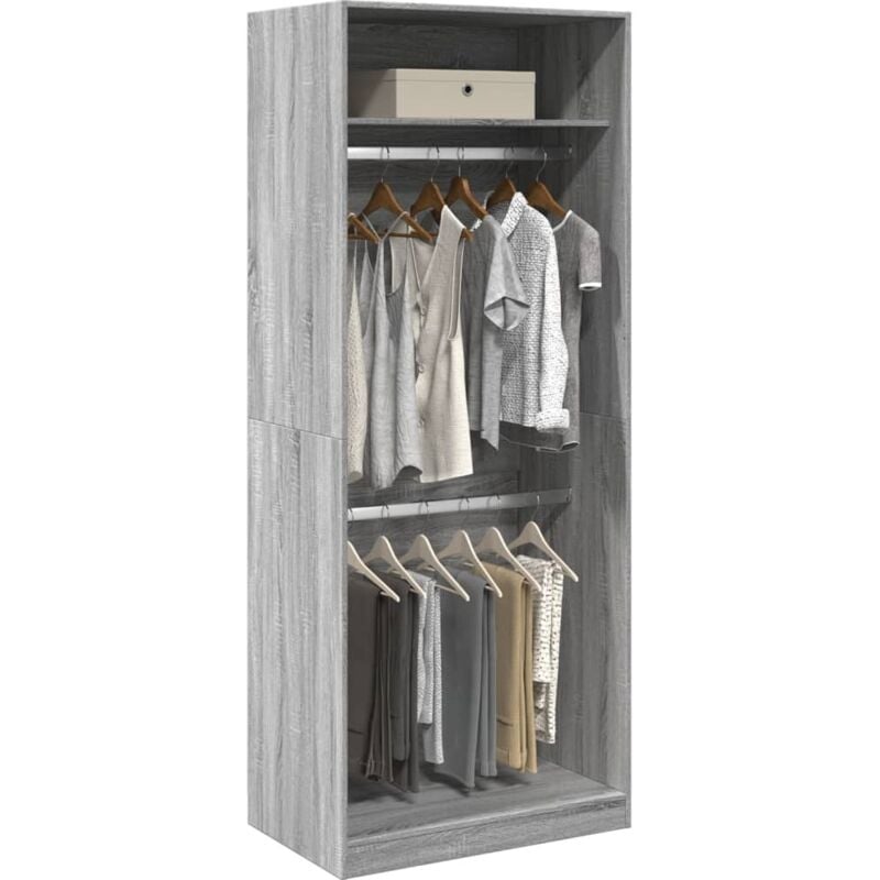 Vidaxl - Garde-robe sonoma gris 80x50x200 cm bois d'ingénierie