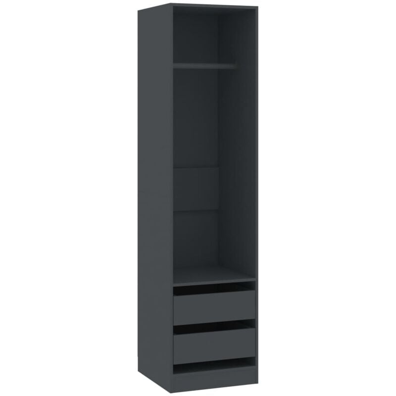 Vidaxl - Garde-robe avec tiroirs Gris 50x50x200 cm Aggloméré
