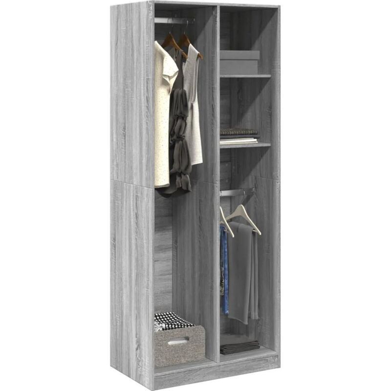 Vidaxl - Garde-robe sonoma gris 80x50x200 cm bois d'ingénierie