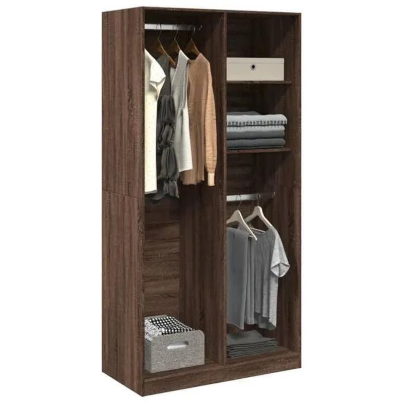 Vidaxl - Garde-robe chêne marron 100x50x200 cm bois d'ingénierie