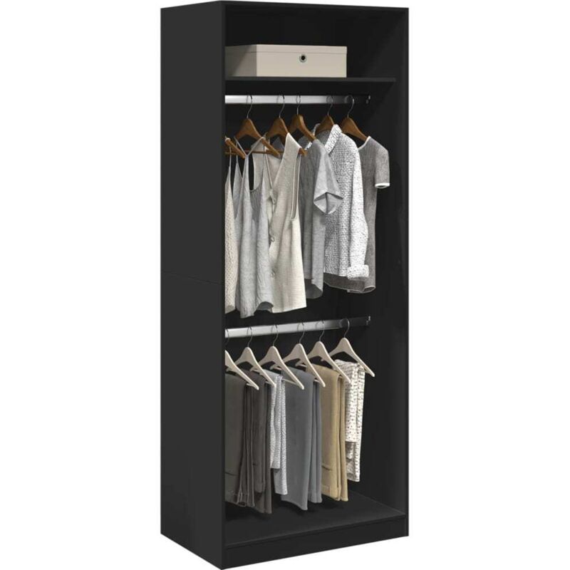 Vidaxl - Garde-robe noir 80x50x200 cm bois d'ingénierie