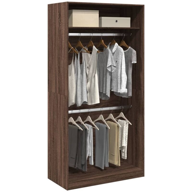 Vidaxl - Garde-robe chêne marron 100x50x200 cm bois d'ingénierie