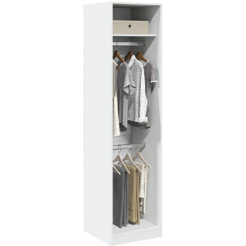 Vidaxl – Garde-robe blanche 50x50x200 cm – Bois d'ingénierie résistant à l'humidité – Design compact pour rangement optimal